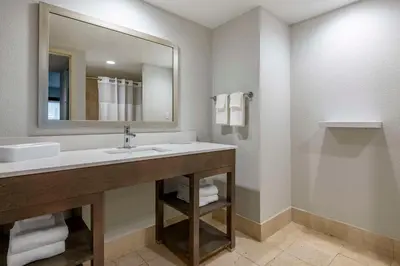 a bathroom with a sink and a mirror at Comfort Inn & Suites Downtown Brickell-Port of Miami in Miami