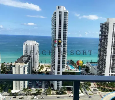 a view of the ocean from a balcony of a city at HYDE Beach House Apartments in Hollywood