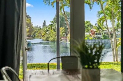 a view from a room with a view of a river at Lakeside Vacation Home in Davie