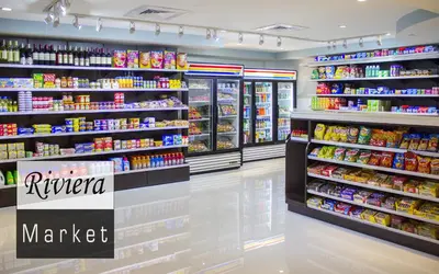 a grocery store aisle with shelves of food at Westover Arms Hotel in Miami Beach