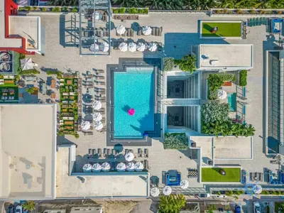 an overhead view of a pool at a resort at Rooftop Pool - Hot Tub -Hollywood Beach Boardwalk in Hollywood