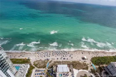an aerial view of a beach and the ocean at Life Resort on Miami Hollywood BeachFront by MRA in Hollywood