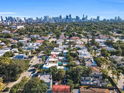 an aerial view of a city with a city skyline at Private room in Little Havana in Miami