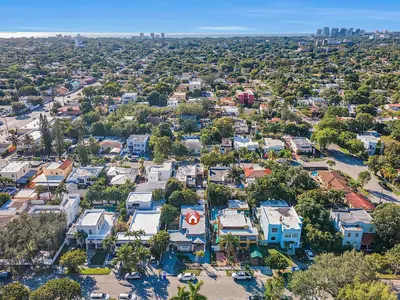 an aerial view of a city with houses at Private room in Little Havana in Miami