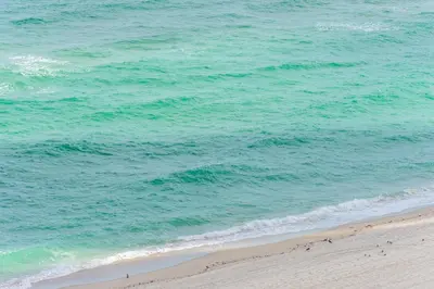 an overhead view of a beach with the ocean at Trump International Beach Resort Ocean View 1100 sf 1 Bed 1Bth Privately Owned Sunny Isles in Miami Beach