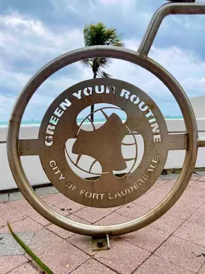 a sign for the new yorkrothroth centre of port lauderness at 1BR C direct on the water shared deck Free kayaks in Fort Lauderdale