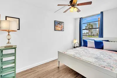 a bedroom with a bed and a window at 1 bedroom in the BEST location in South Beach ! in Miami Beach
