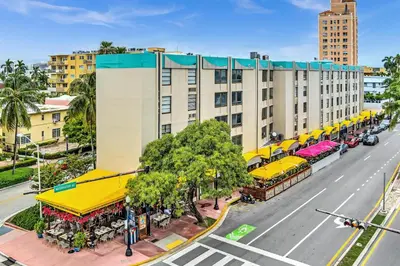 an overhead view of a building with yellow roofs at 1 bedroom in the BEST location in South Beach ! in Miami Beach
