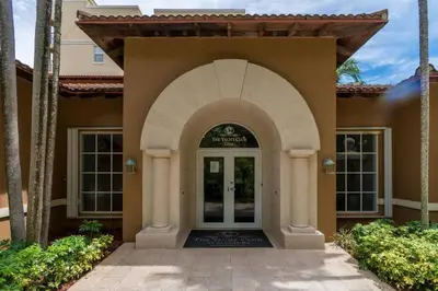 a entry to a home with a large arched doorway at Yacht Club at Aventura Lux 2 Bed 2 Bath Brand New 2021 in Aventura
