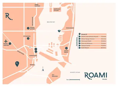 a map of the romanolis archaeological site at Roami at Grove 27 in Miami