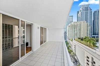 a balcony with a view of the city at Luxury 1 Bedroom Apartment • Brickell • City and Ocean View in Miami