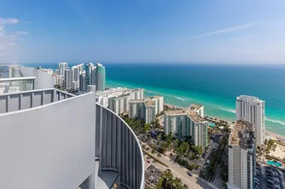 a view of the ocean from the top of a building at Hyde Beach House Luxury Condo-Resort condo in Hollywood Beach