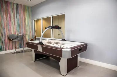 a bathroom with a sink in a room at High Rise Brickell Modern Studio in Miami