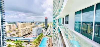 a balcony with a view of a city at Million Dollar View at Hyde Resort And Residences in Hollywood