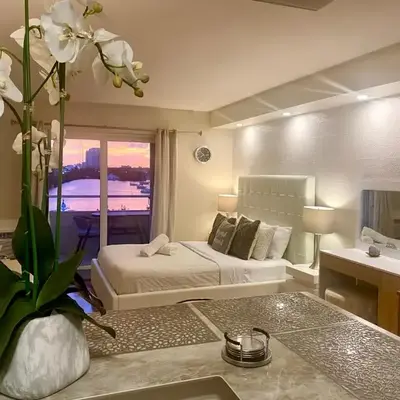 Modern waterfront apartment with Miami Skyline view