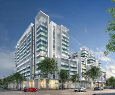 a rendering of a building with cars parked in a parking lot at LUXURY 1 BDRM/1B APT IN MIAMI DESIGN DISTRICT AREA in Miami