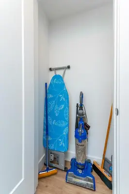 a room with cleaning tools on the floor at Global Luxury Suites Miami Worldcenter in Miami