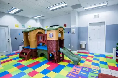 a childrens play room with a playground at Gorgeous 2BR in the Heart of Brickell, Free Parking in Miami