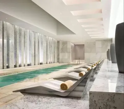 a swimming pool in a hotel room with a swimming pool at Fontainebleau Hotel Ocean View Fits 6! 1 BED/2 BA in Miami Beach