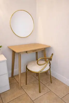 a dressing table with a mirror and a chair at Boutique Private Guest Suite with Private Entrance & Self Check In Near Hard Rock Cruise Port & FLL Airport in Fort Lauderdale