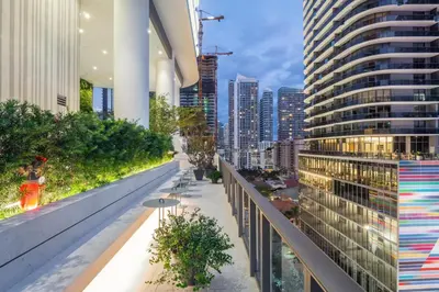 a balcony with a view of a city at Suites at SLS Lux Brickell managed by CE in Miami