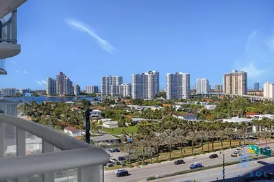 a view of a city from a balcony at Beachfront Resort - Pool - Ocean View Balcony- Gym in Miami Beach