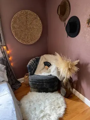 a room with a dog bed in a bedroom at The Cozy Villa-private parking in Miami