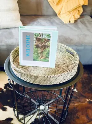 a picture on top of a table with a basket at The Cozy Villa-private parking in Miami