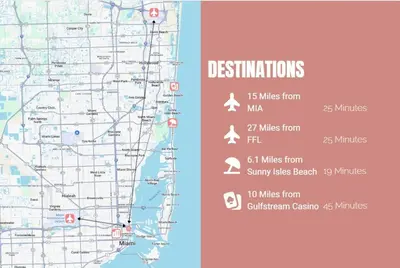 a map of the us virgin islands with distances at Beach Bae -Deco Studio Steps from the Ocean in Miami Beach