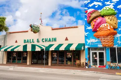 a building with a sign that reads ball and chain at Full 1BR Apt Close Downtown with Free Parking in Miami