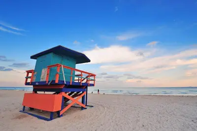 a life guard shack on the beach at 1BR Little Havana Apt stepts to Calle 8 in Miami