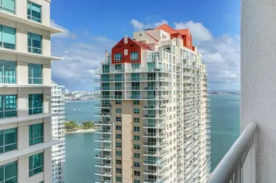 a view from the balcony of a apartment building at Elegant 1BR APT w balcony and stunning bay view in Miami