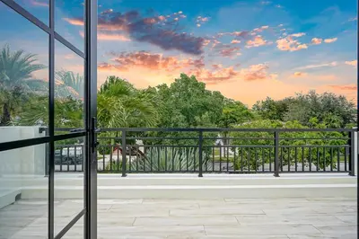a view from the balcony of a house at Villa Verde Miami in Miami