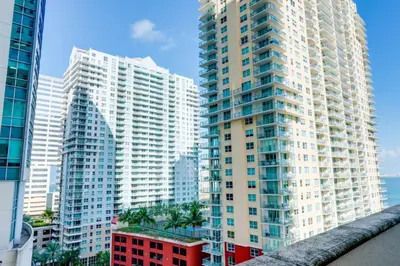 a view of tall buildings in a city at Best of Brickell's Luxury Suite with Pool and Gym in Miami