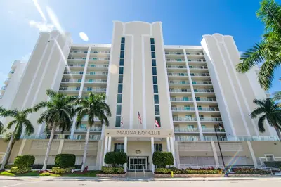 a view of the marriott key club building at Marina Bay 1008 in Miami Beach