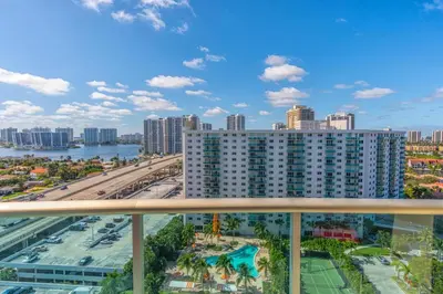 a balcony with a view of a city at Ocean Reserve PH6 in Miami Beach