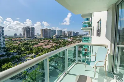 a balcony with a view of the city at Ocean Reserve 1112 in Miami Beach