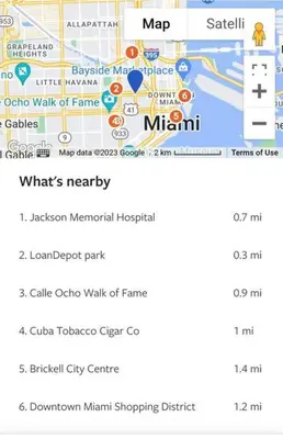 a screenshot of a cell phone with a map at Lovely Apartment Near Brickell 2 in Miami